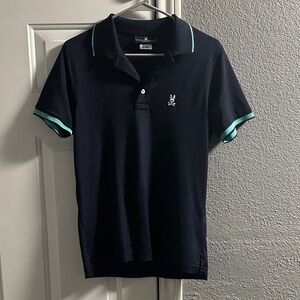 Psycho Bunny Dark Blue Polo with Light Blue Trim